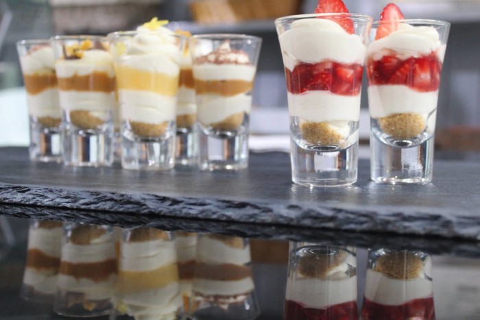 Mini fruit sundae shots