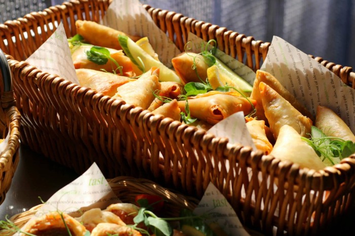 Vegetable samosas for a finger buffet