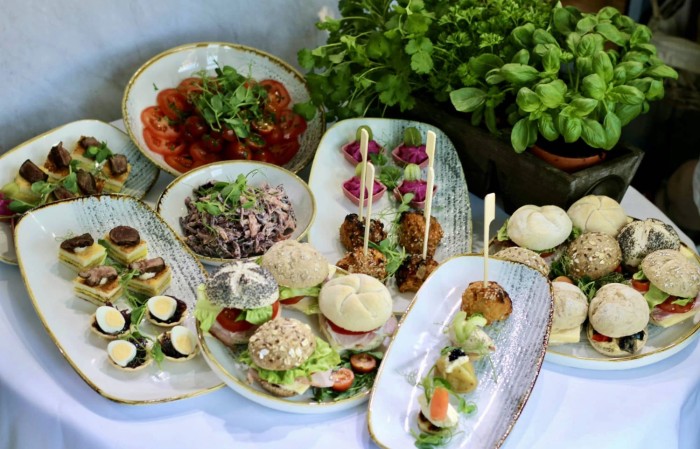 Filled rolls and canapes