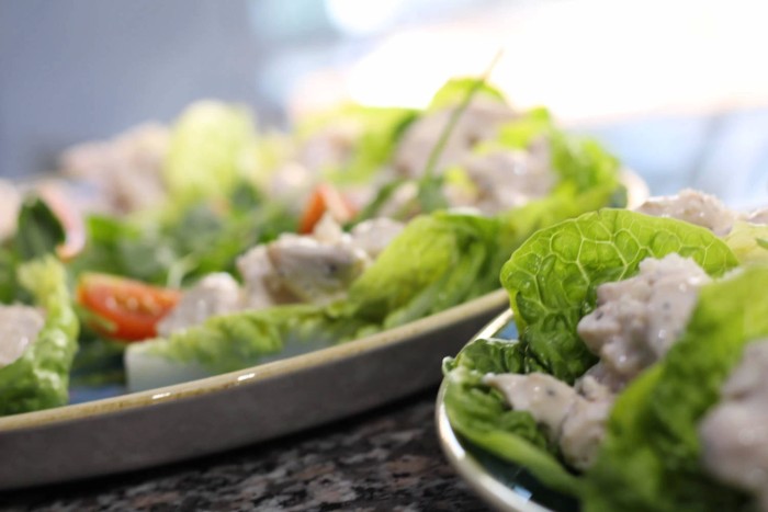 Chicken caesar salad leaves