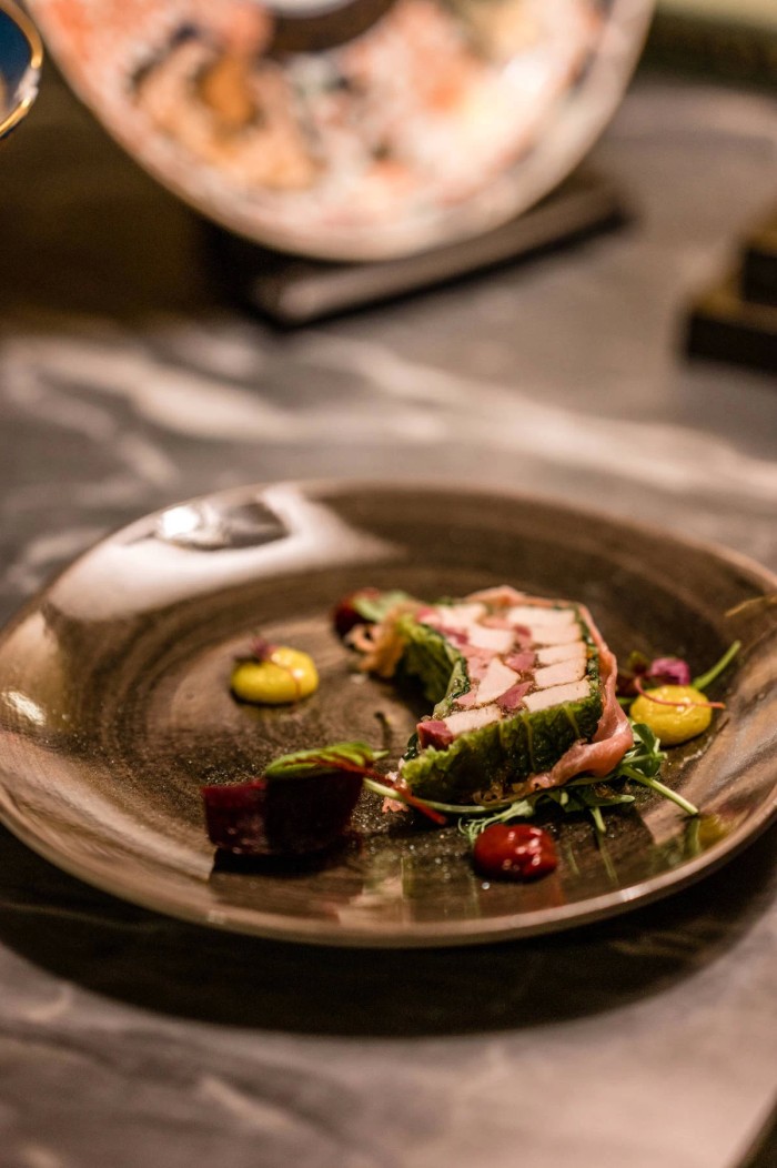 Cornfed chicken and ham hock terrine